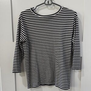 MM Lafleur Navy and White Striped Long Sleeve Top XS Pima Cotton